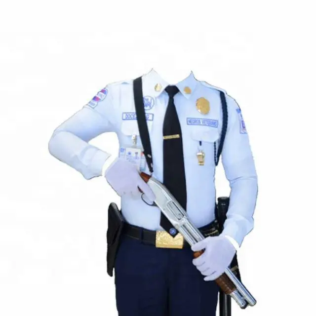 Uniforms Security Guard 65%Polyester 35%Cotton Light Blue Design Security Guard Dress Uniform For Men