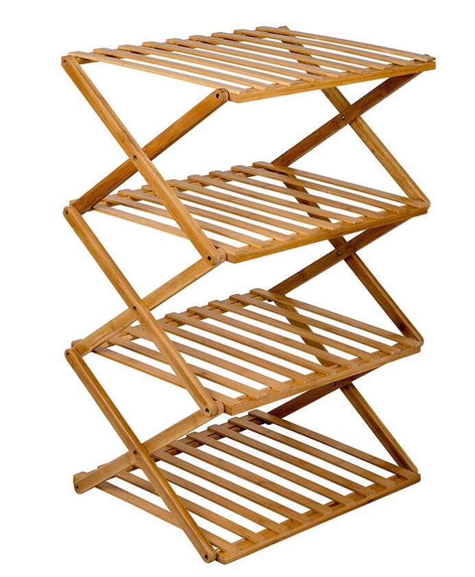 Minimalism Bamboo Home Decoration Stand 4-shelf Display Rack