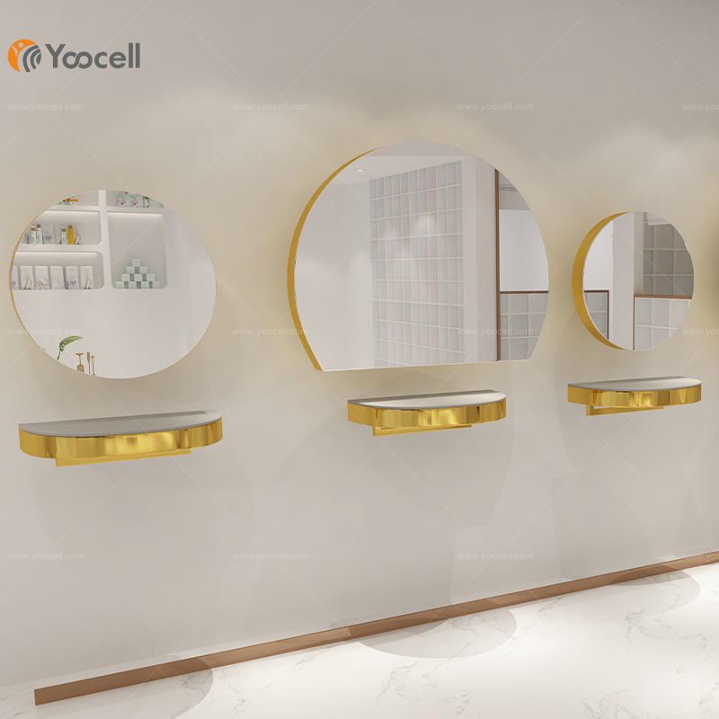 Yoocell новый дизайн салон станция зарядное устройство с Светодиодная зеркальная лампа Горячая Распродажа Парикмахерское зеркало станция для салона красоты волос