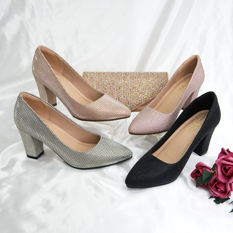 2021 oem fasion latest autumn dress pointed sapatos footwear female ladies high chunky womens pumps shoes women heels for women