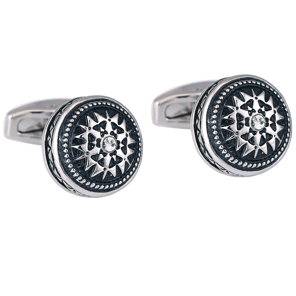 Eco-Friendly French High Quality Copper Alloy Round Shirt Jewelry Vintage Mens Cuff Links Men Cufflinks Button