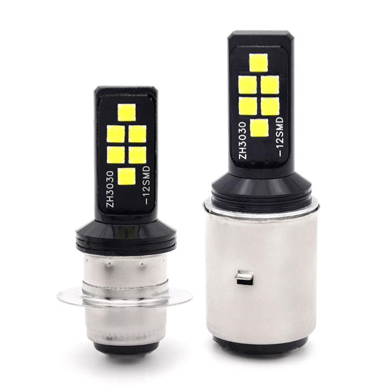Высокая яркость P15D BA20D дальний и ближний свет 3030 12SMD белый налобный фонарь для мотоцикла Светодиодная лампа для мотоцикла