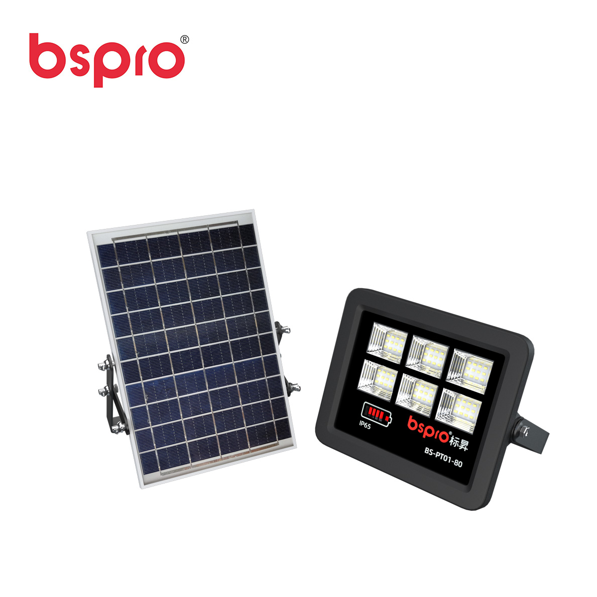 Bspro Smd 80 Вт прожекторное освещение для помещений Оптом Спортивный наземный светодиодный Солнечный перезаряжаемый наружный CE 70 IP65 водонепроницаемый