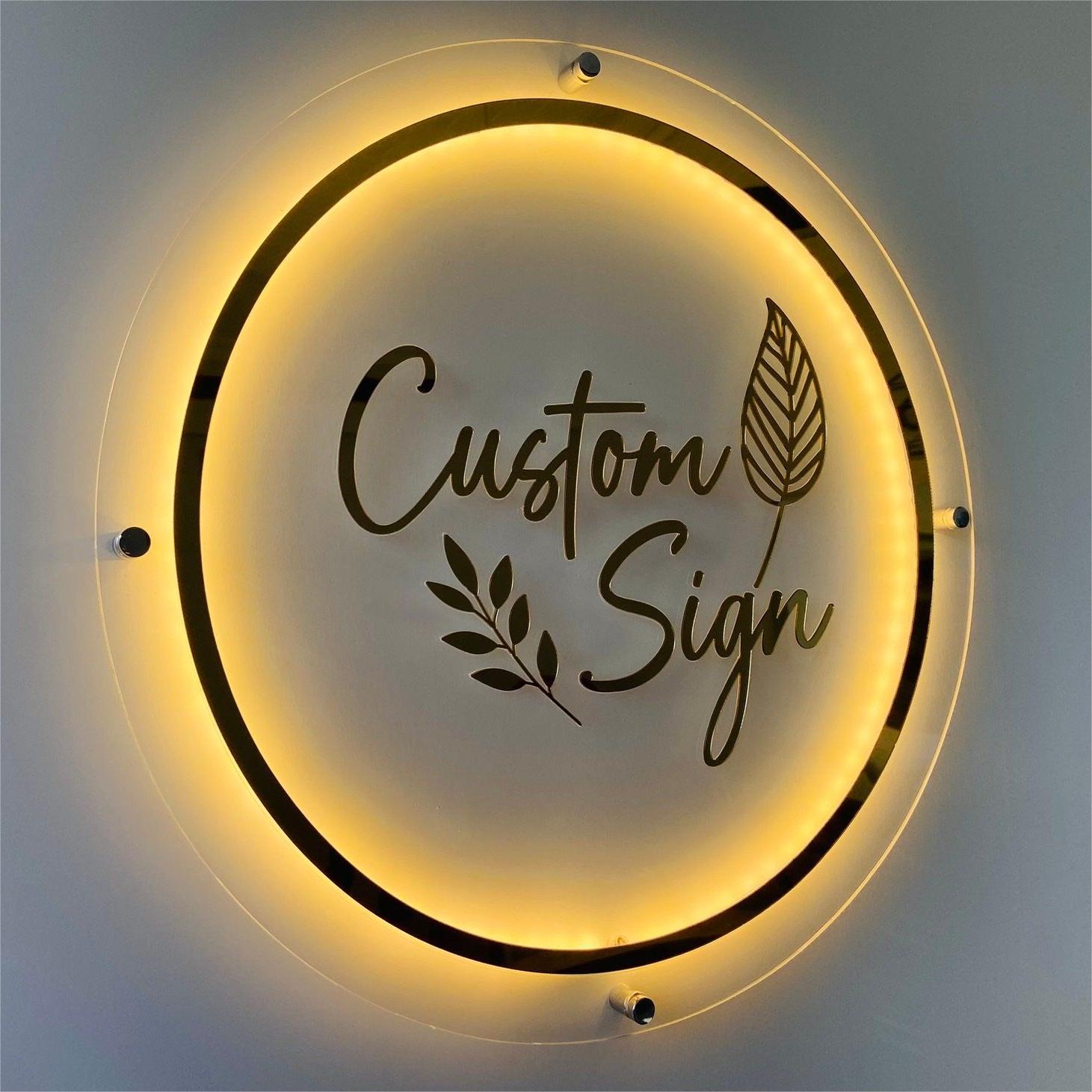 Custom Business LED Sign Making Outdoor Backlit Commercial Store Luminous Letter Metal Signs