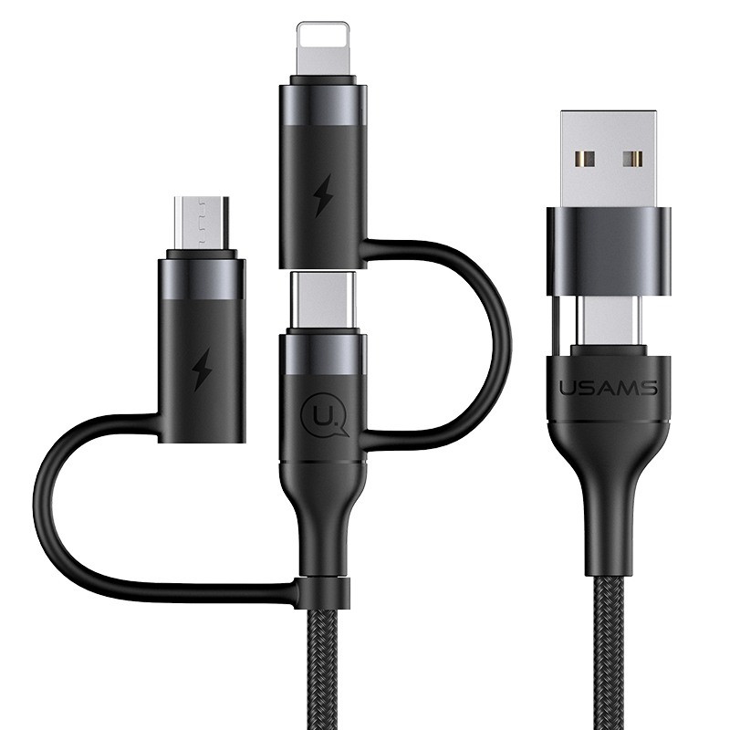 USAMS SJ547 All in One usb type c to type c mirco 3 different charging ports PD Fast Charging data cable 1.2M