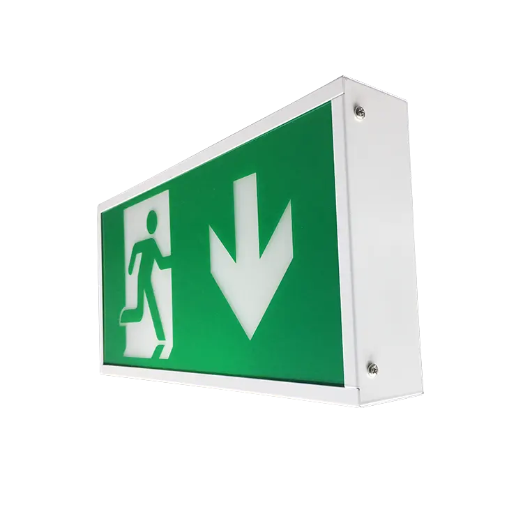 Exit Combo Led 277v Abs Lighted Arrow Sign Fluorescent For 4-6hours
