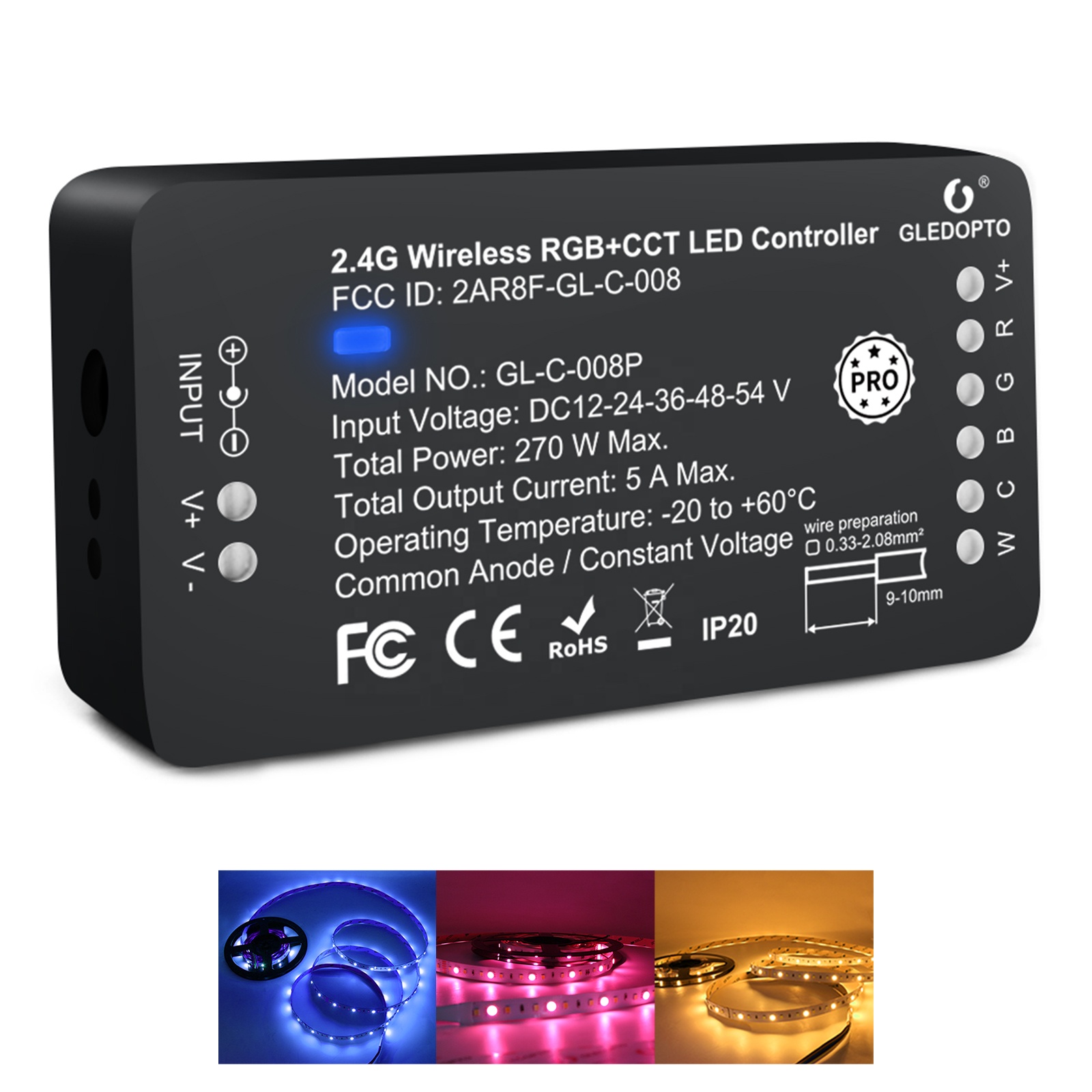 Светодиодный контроллер ZigBee 3,0 Pro Edition RGBW, Регулировка цветовой температуры, 2000K-6500K, умные контроллеры освещения Alexa 12-54 в, 270 Вт