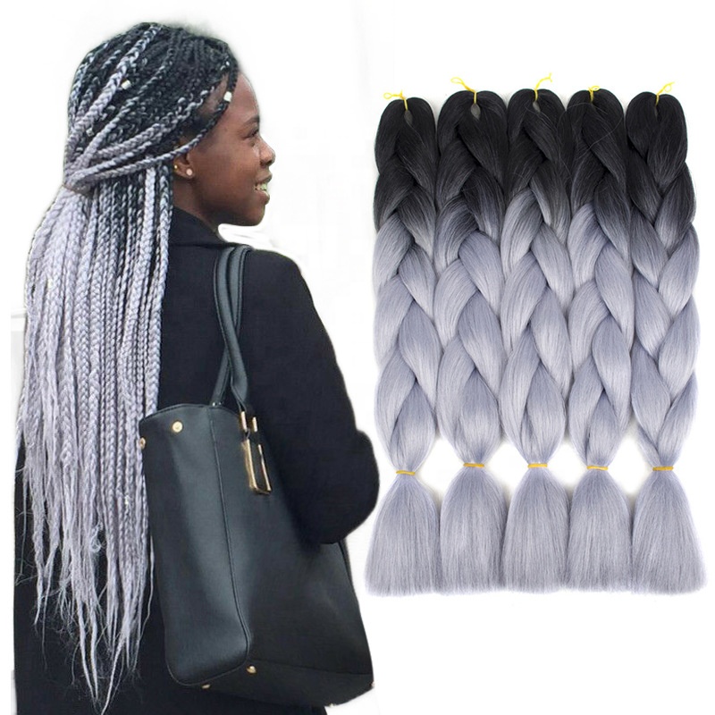 LK 65 color hair extension giant synthetic hair pre-stretched crochet hair multicolor braided 6d dirty braid headwear