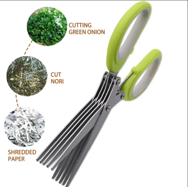 Kitchen Shears Herb Scissors Stainless Steel 5 Blade Multipurpose Kitchen and Herbs Scissors