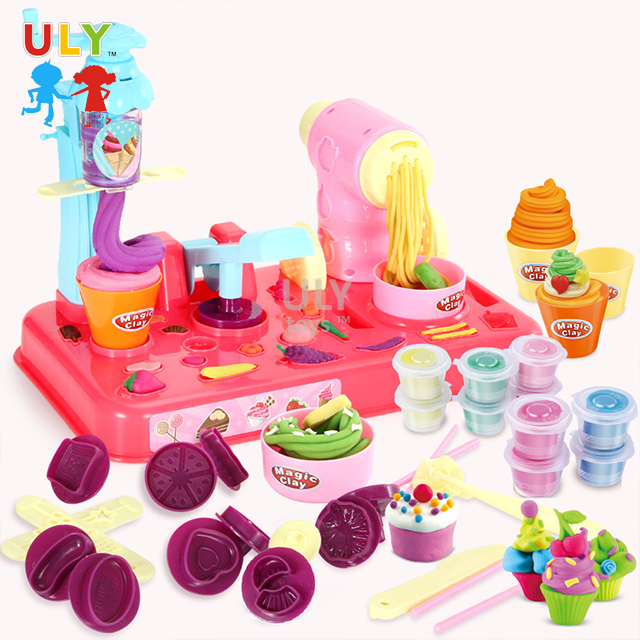 Ice Cream Machine Kitchen Toy Noodle Machine Play Dough Tool Set Non Toxic Handmade Diy Color Clay Plasticine