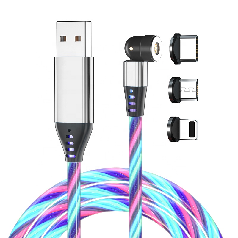 Вращающийся на 540 градусов 3 в 1 Usb Магнитный кабель 3A Micro Usb кабель зарядное устройство зарядный Магнитный Usb кабель