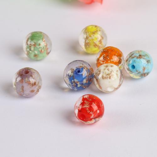 839492 in Bulk Size 12mm Gold Sand Lampwork Glass Beads