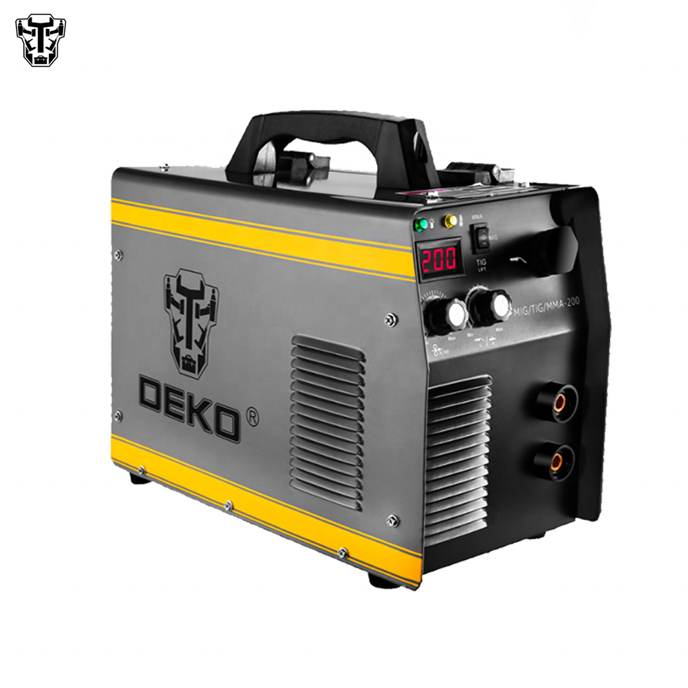 DEKO MKA-200Y MIG/TIG/MMA 3 в 1 Электрический сварочный аппарат MIG Welder 5.6KVA 220V 50/60Hz, встроенный сварочный пистолет