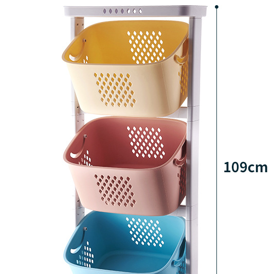 Multi functional multi-layer plastic fruit and vegetable seasoning basket in kitchen