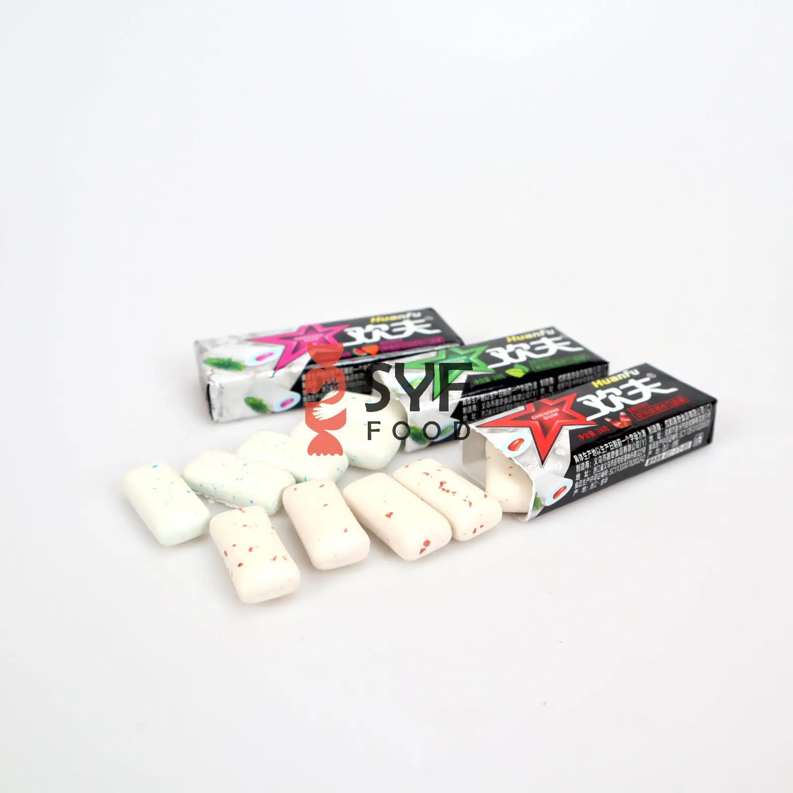 Custom high quality gummy chewing gum fruit mint flavor sweets
