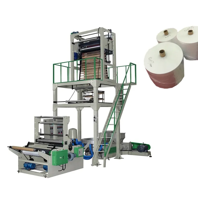 Sealing film blown extruder laminating machine two double-layer co-extrusion rotary die plastic cling film blowing machine set