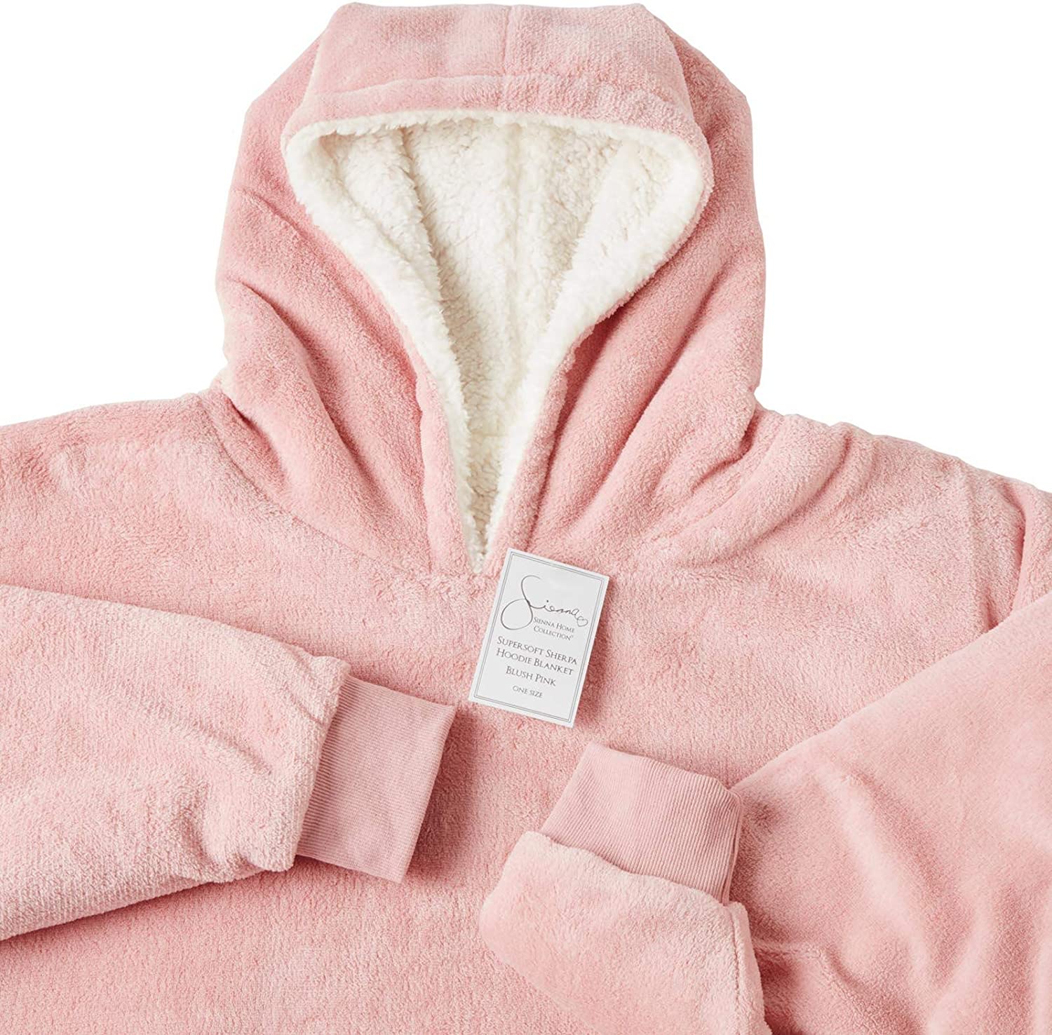 OEM Sherpa Fleece Oversized Winter Wearable Hoodie TV hooded Blanket with Sleeves For Kids Adult