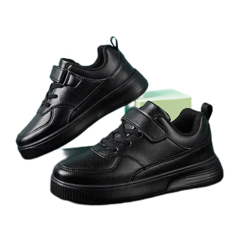 Wholesale Kids Sports Student Shoes All Black Boys School Shoes Leather Running Girls Children's White Shoes