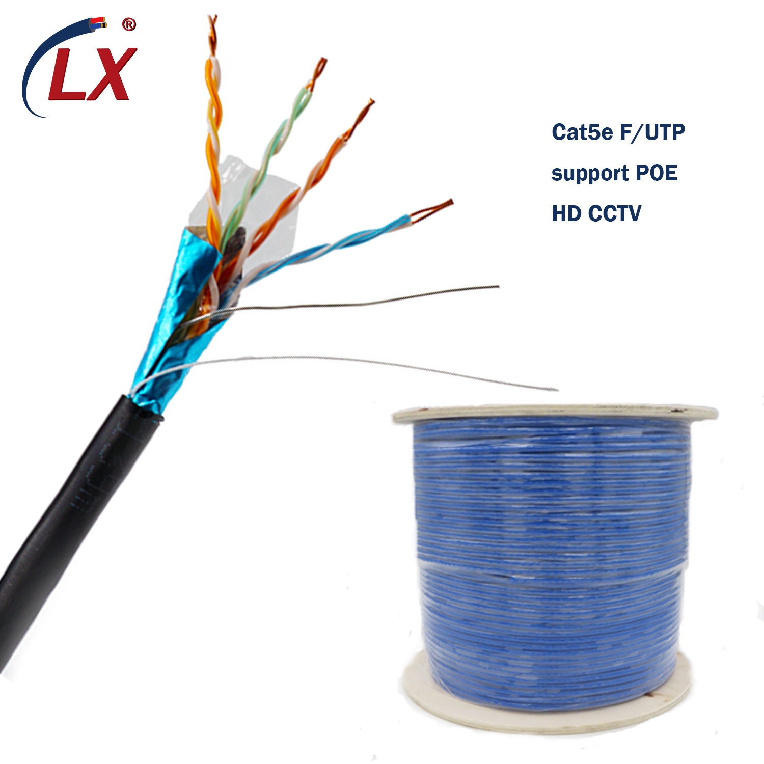 Акция, хорошая цена, цветной кабель локальной сети FTP cat5e, CCA провод, 305 м/коробка, цена за метр