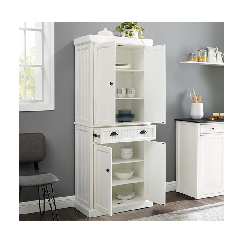 New Design High Gloss Manufacturer Free Standing Home Furniture Wood Pantry Organizer Kitchen Cabinet