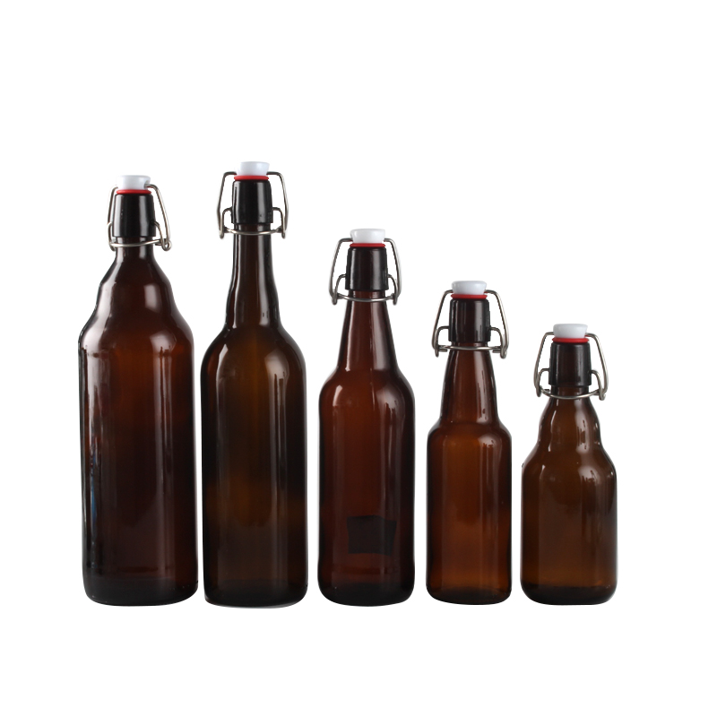 33.75 Oz Glass Bottle with Stopper Caps Carafe Swing Top Oil Vinegar Beverage Bottle