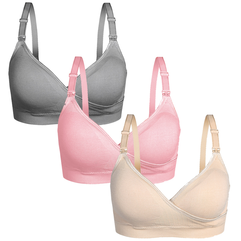 Postpartum Pregnant Breastfeeding Bra Sleeping Seamless Wireless Bra Womens Cross Front Open Nursing Bra For Lactation Maternity