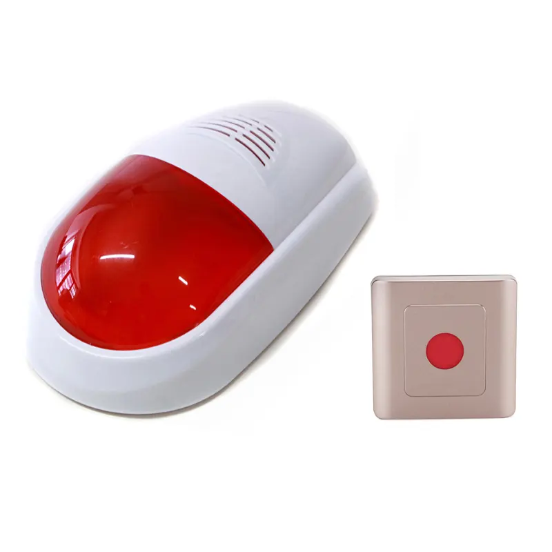 Waterproof Wireless Sound Light Alarm System Used in Toliet Wireless Nurse Call SOS Alarm Machine with Remote