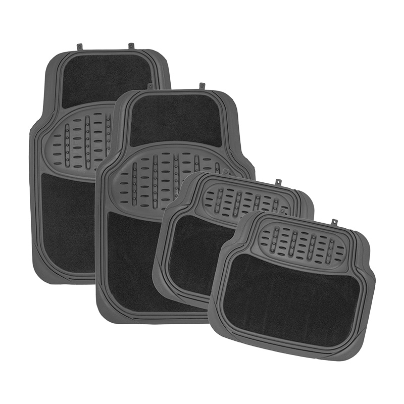 4 piece full set pvc foot mat for universal car anti slip wholesale black carpet car floor mat