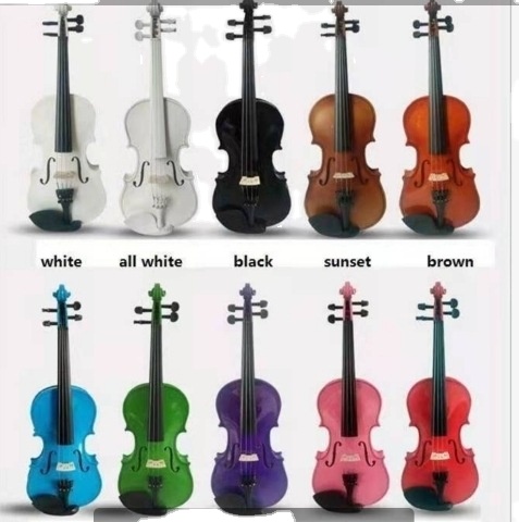 Wholesale Color solid wood popular violin Pink Girl 4/4 Practice Violin Multi colored high-quality adult playing violin