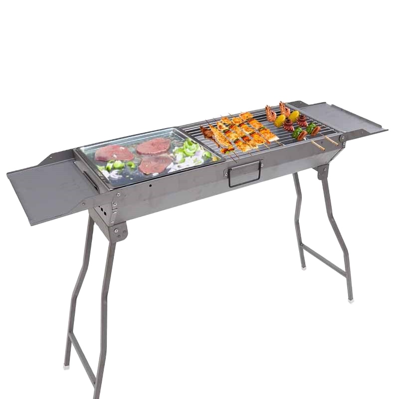 2021 Charcoal Stainless Steel Outdoor Thickened Folding Grill Rack Complete Set