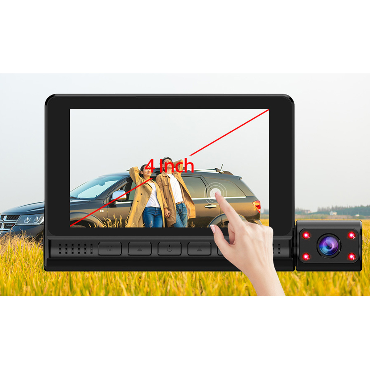 4,0 дюймов сенсорный экран Автомобильный видеорегистратор Камера FHD 1080P Автомобильный видеорегистратор с тремя объективами Автомобильный видеорегистратор удаленный монитор Авто регистратор автомобильная камера