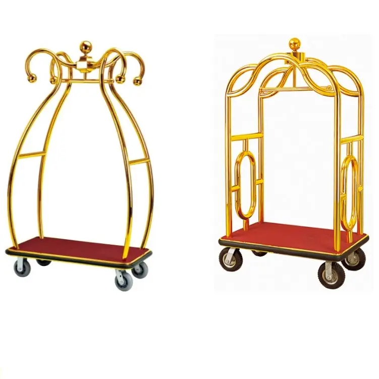 Metal Bellman Cart Grand Hotel Cart Luggage Trolley