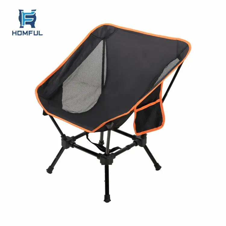 HOMFUL Lightweight Aluminum Oxford Quick Open Fishing Adjustable Height Folding Moon Chair