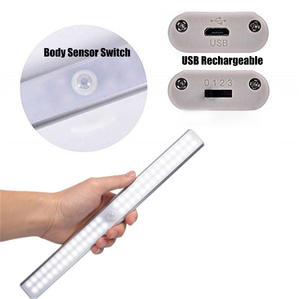 2020 Горячие usb перезаряжаемые 100 LED смарт-датчик шкафа светодиодные фонари для шкафов