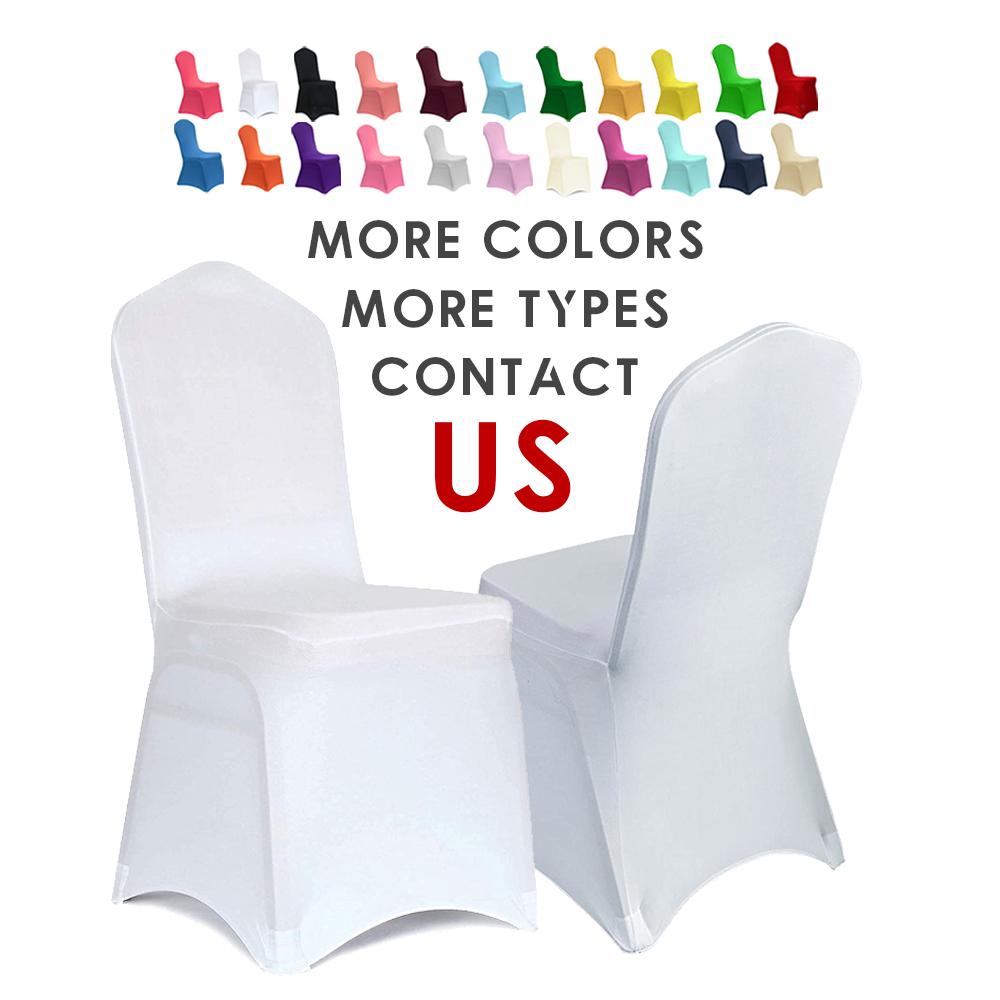 YW wholesale housse de chaise mariage blanc polyester spandex universal banquet dining White wedding chair covers