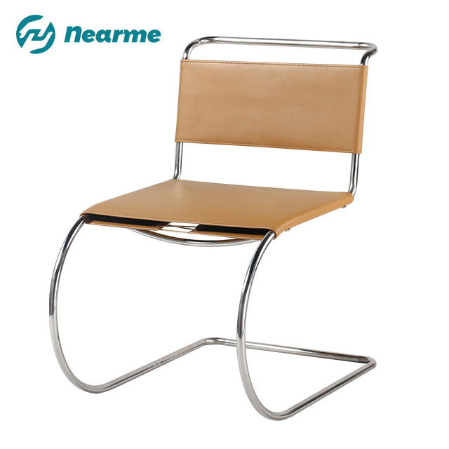 ludwig mr chair frame metal wrought iron reception faux leather bauhaus cantilever modern nordic leisure living room chairs