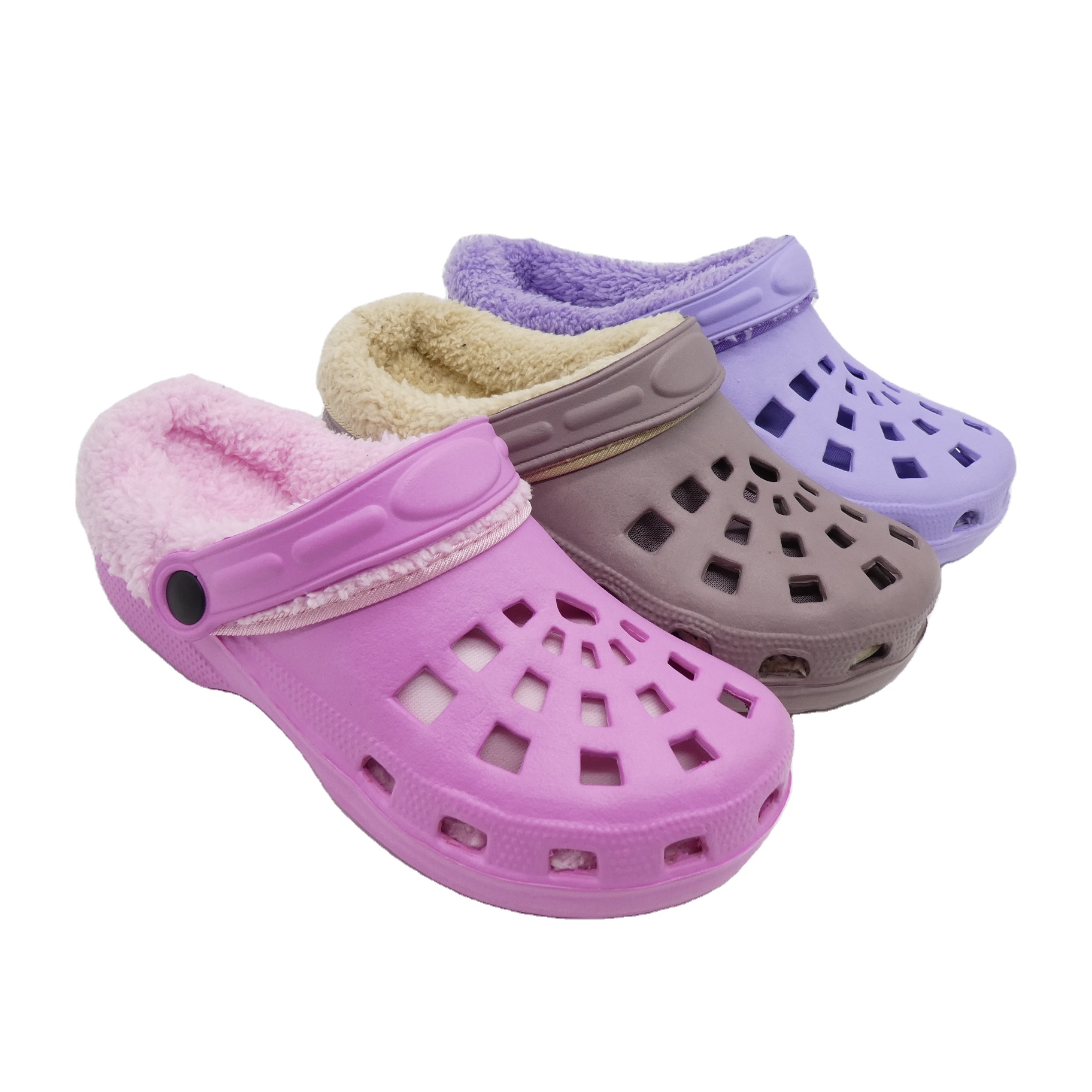 Winter warm EVA clogs Customized Garden Clog Eva Flat Women Solid Color Classic Plush Slide Clogs