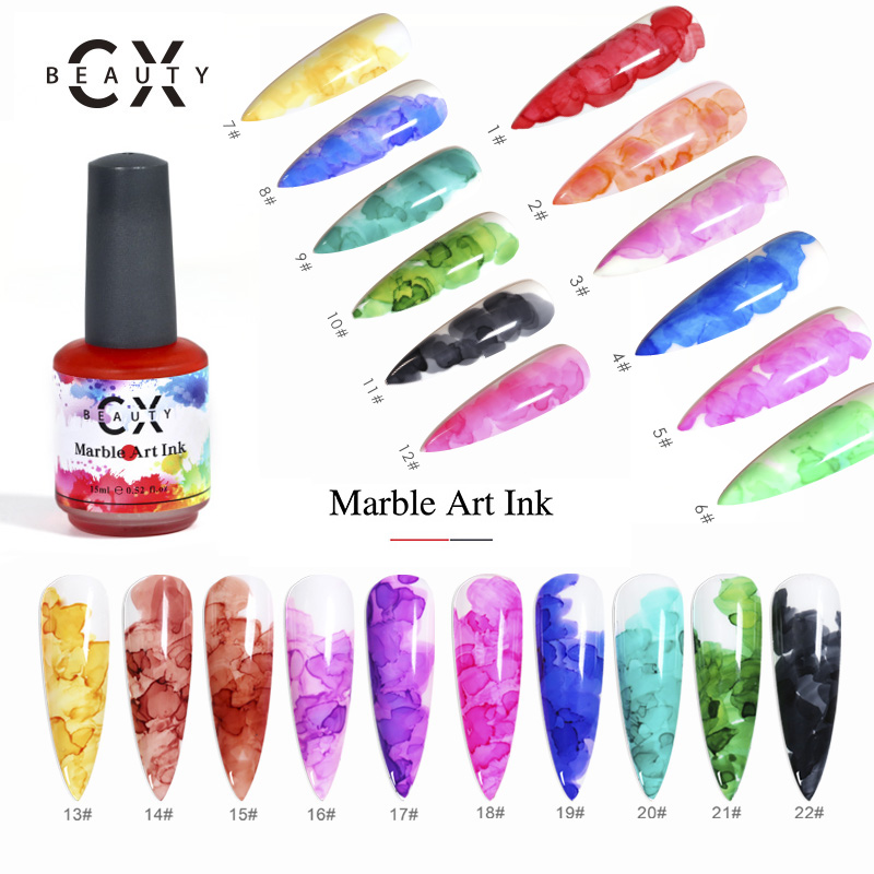 CX BEAUTY художественная роспись ногтей 15 мл цветущие мраморные жидкие чернила УФ Гель-лак для ногтей OEM частная марка мраморные Чернила Краска