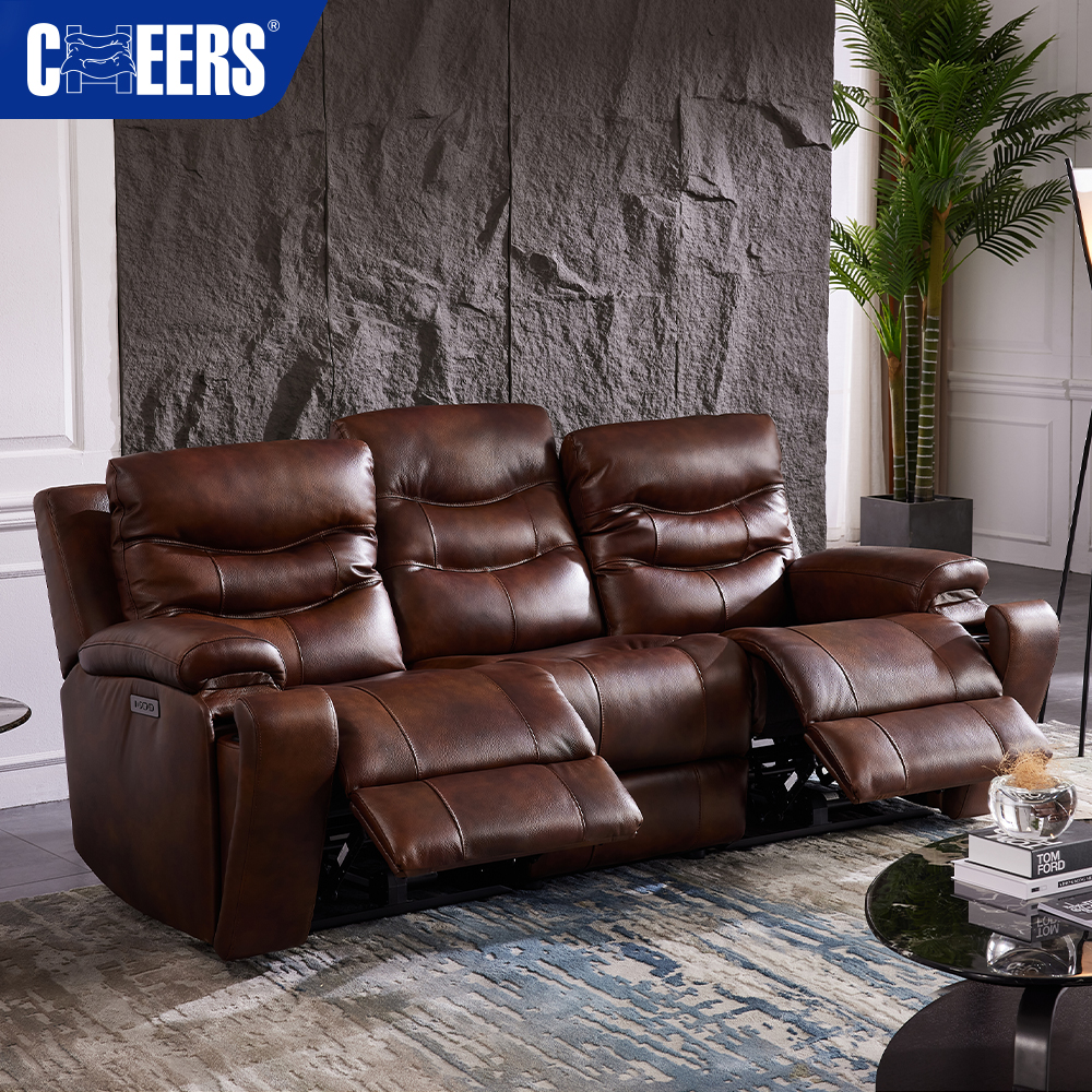 MANWAH CHEER Modern Living Room Furniture Sets Leather Recliner Couch 321 Seat Reclining Sectional Sofa Set