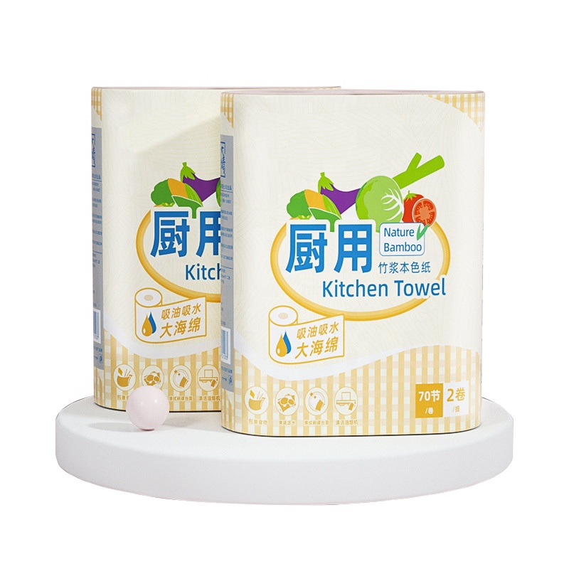 Оптовая продажа Пользовательский логотип 2ply одноразовые мягкие кухонные рулонные бумажные полотенца