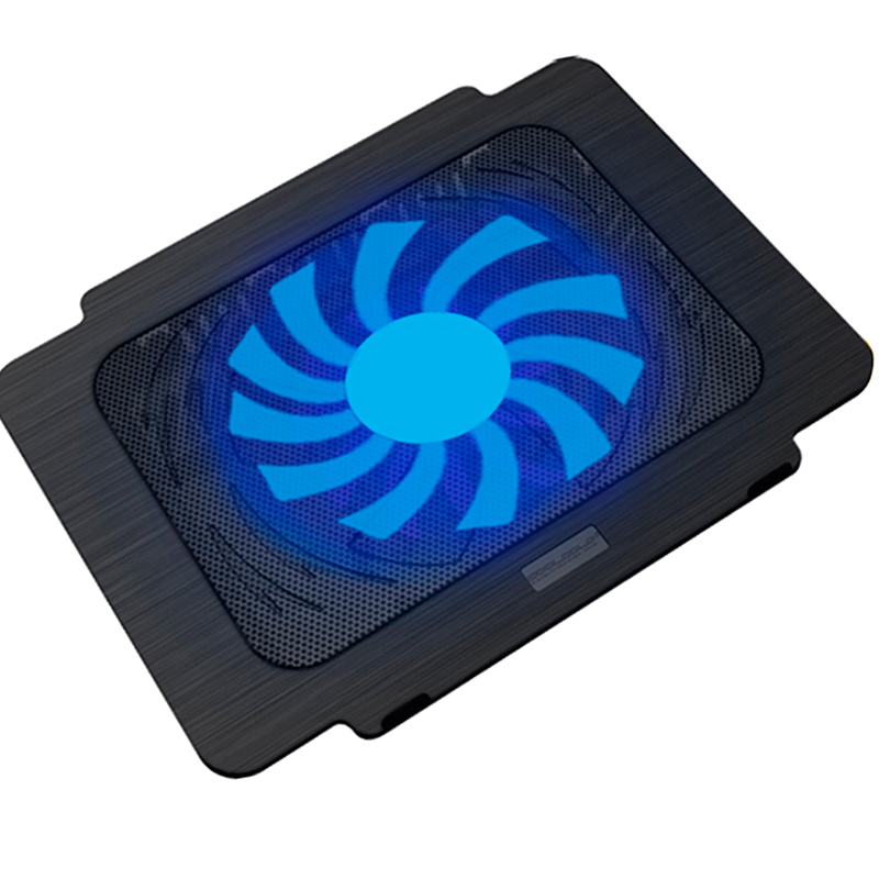 2021 Thin Laptop Cooler Cooling Pad Single Fan Led Light Notebook Radiator Fan Notebook Cooling Pad 15.6inch Laptop