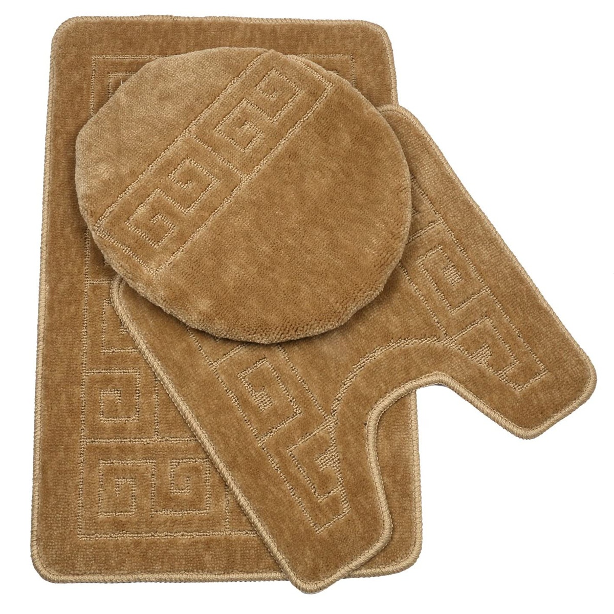 cheap factory price Microfiber Bath mat set Non Slip high low cut loop bathroom rug mat Water Absorb Shaggy Carpet