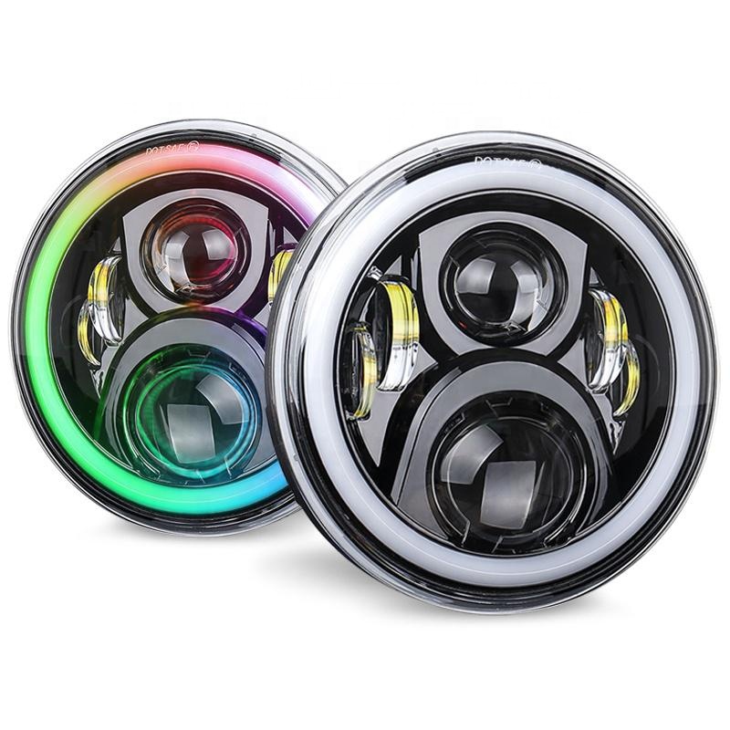 OVOVS 7 "круглые светодиодные фары с rgb halo 7" фар для джипа/Hummer /Jeep ранг-; JK по низкой цене