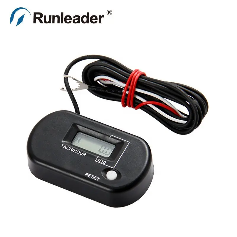 Runleader Digital Inductive Waterproof 1-2-4 Cycle Gasoline Engine Tacho Hour Meter Tachometer