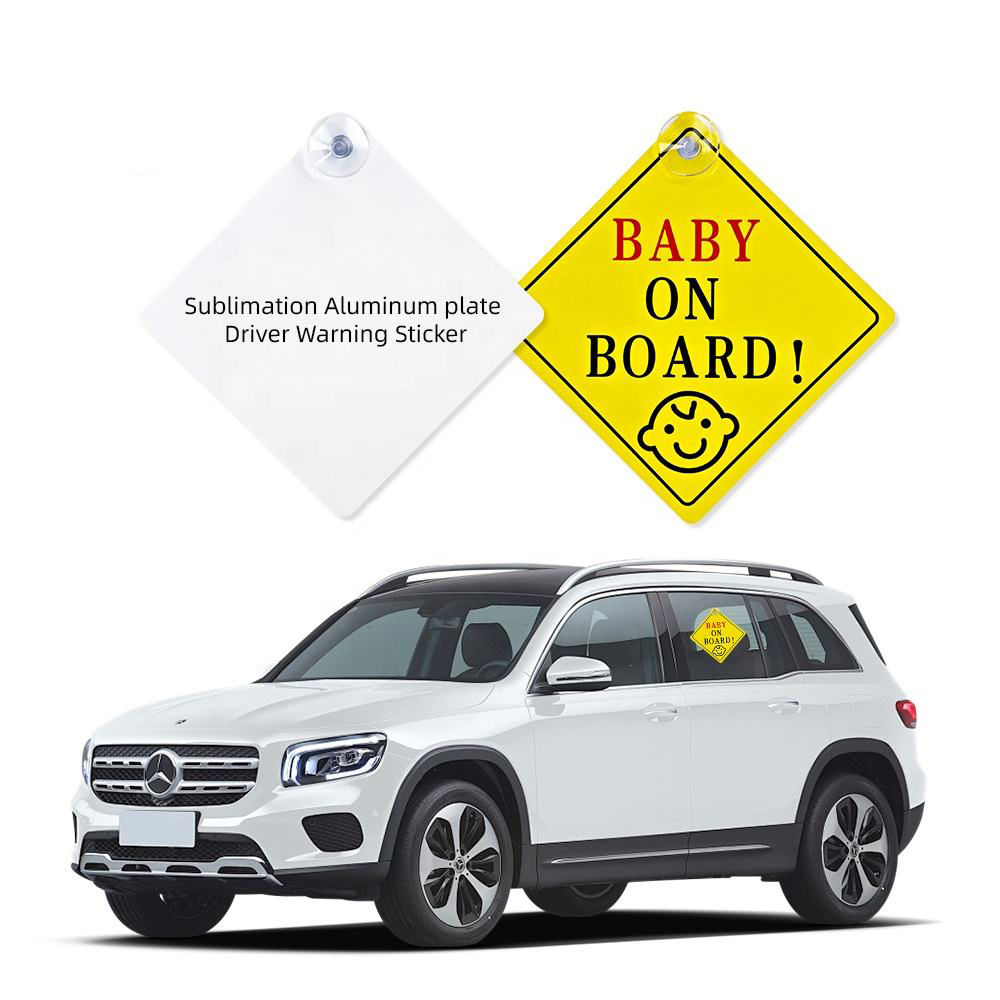 Subli0forward White Dye Sublimation Blanks Aluminium Car Waring Sign Sublimation Blank Car Waring Sign for Heat Press Printing