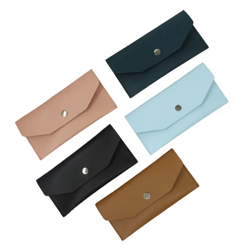 custom leather Pen Sleeve Protective snap Pencil Pouch business portable  pencil case