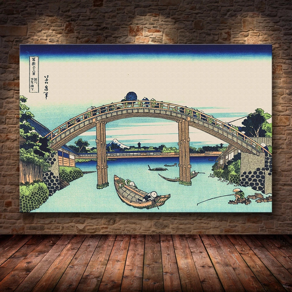 Принты на холсте Katsushika Hokusai Great Wave Off Kanagawa, холщовые постеры, украшения для гостиной, картина, декоративное настенное искусство