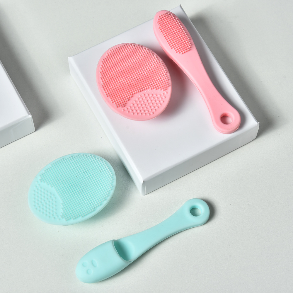 2PCS Exfoliating Silicone Facial Cleansing Brushes Manual Silicone Blackhead Remover Nose Cleaning Brush Face Skin Care Tools