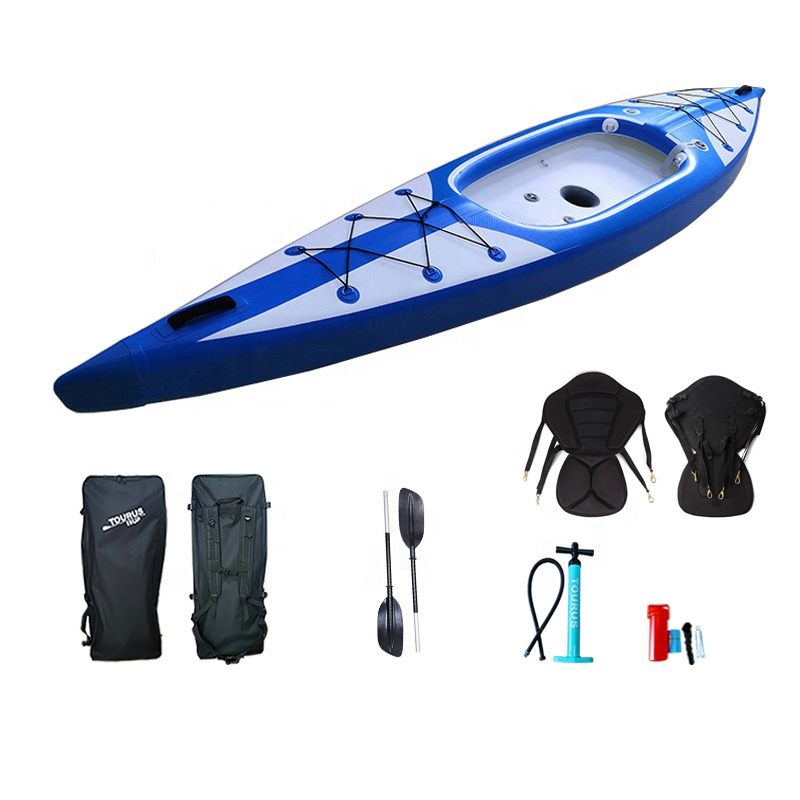 1 person drop stitch foldable canoe boat whitewater sea inflatable cheap kayaks with seat