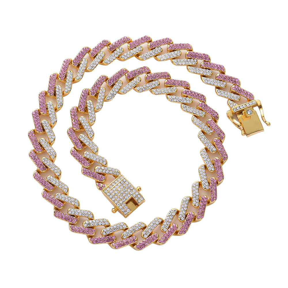 13mm Cuban Link Chain For Men Iced Out Bling Cuban Chain Rhinestone Hip Hop Jewelry Wholesale